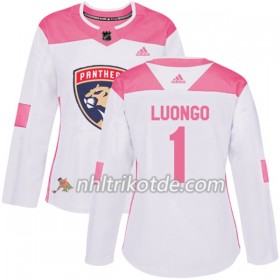 Florida Panthers Trikot Roberto Luongo 1 Adidas 2017-2018 Weiß Pink Fashion Authentic - Dame
